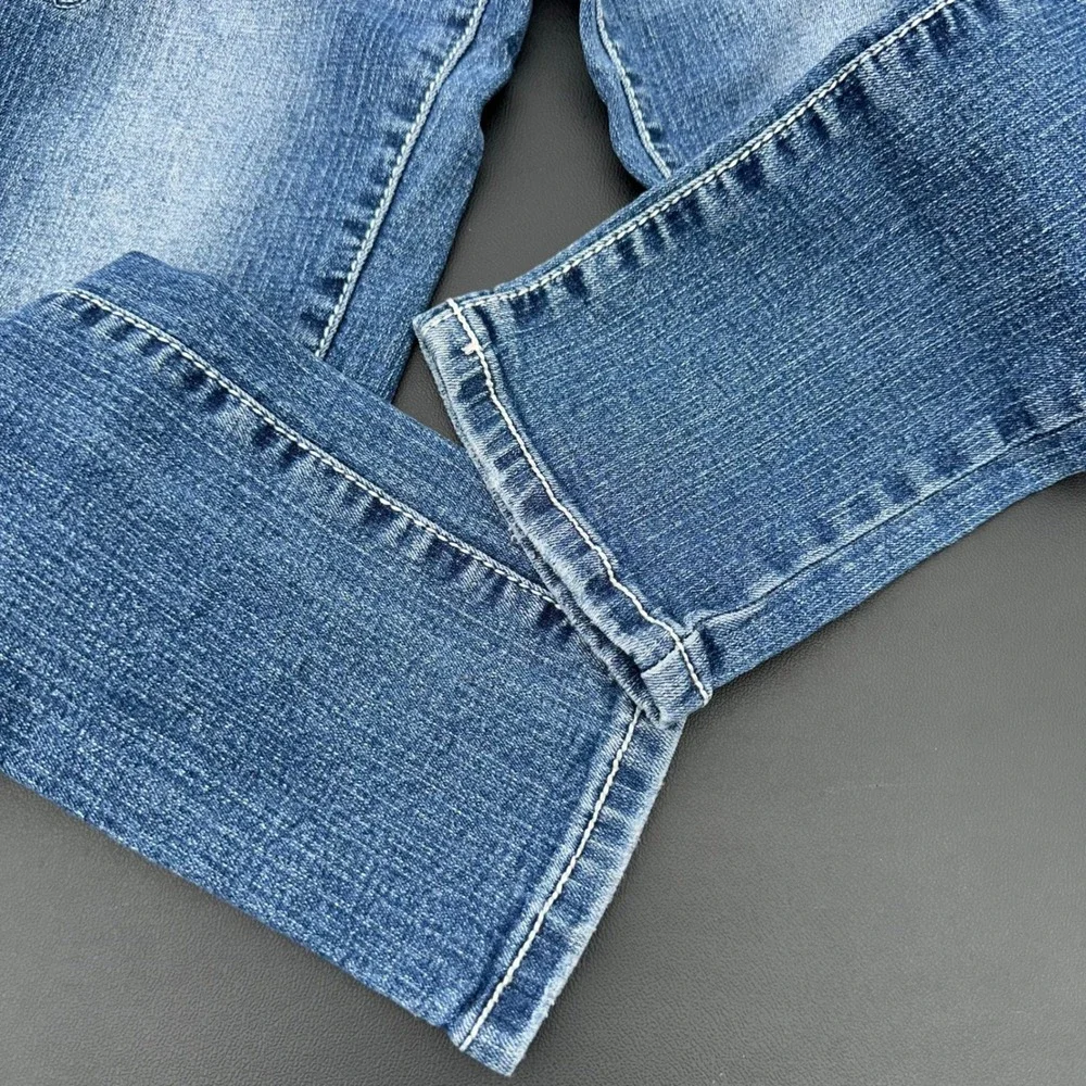 Yaso Skinny Jeans Girls Size 10 Blue Distressed Rhinestone Embellished